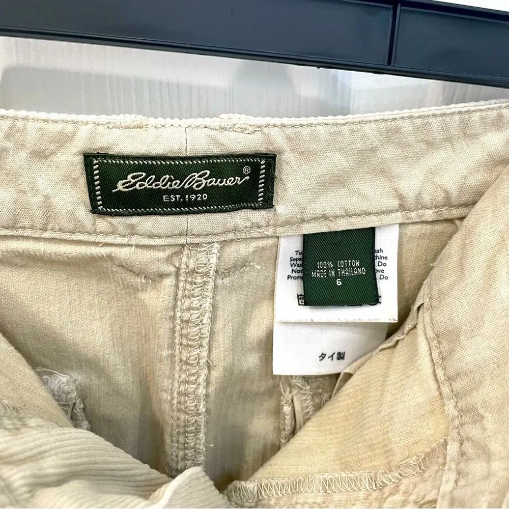 Eddie Bauer Tan Corduroy Utility Skirt Women’s Size 6